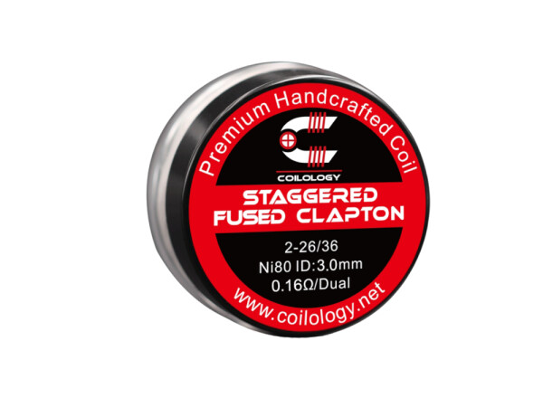 Coilology Handmade Staggered Fused Clapton Ni80 0,16 Ohm (2 Stück pro Packung)
