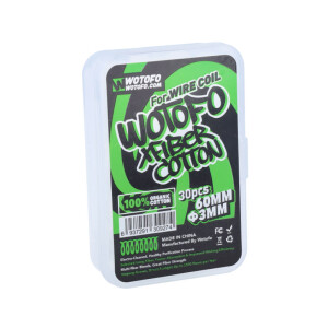 Wotofo Xfiber Cotton Watte 60mm x 3mm (30 Stück pro Packung)