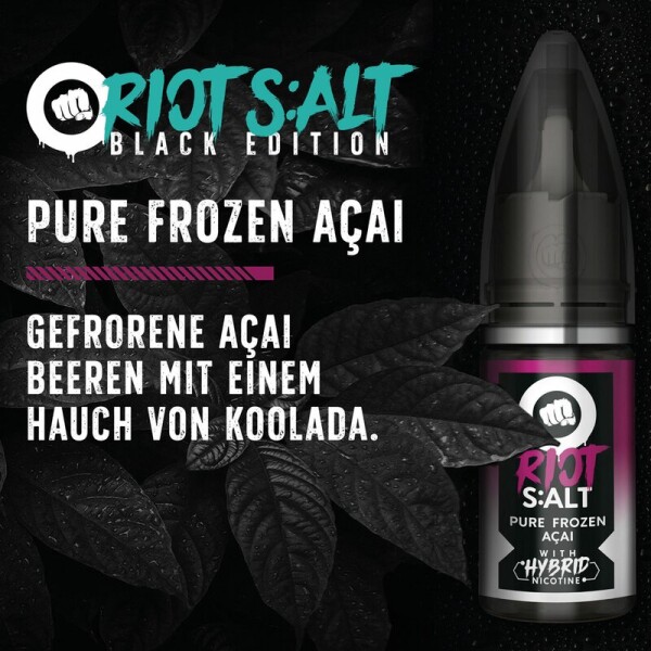 Riot Salt - Black Edition - Hybrid Nic Salt Liquid 10ml Pure Frozen Acai 5 mg/ml